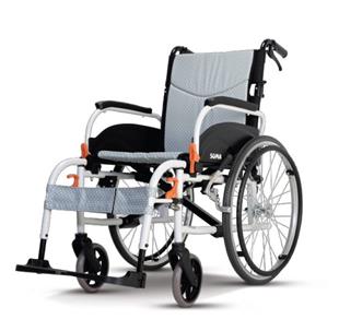 KARMA康揚鋁合金手動輪椅-飛揚825 手把可後掀 腳踏可拆卸(大輪)